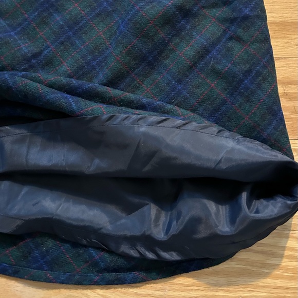 Michele Wool Blend Scottish Style Green Plaid Midi Skirt Size 10 - Picture 13 of 14